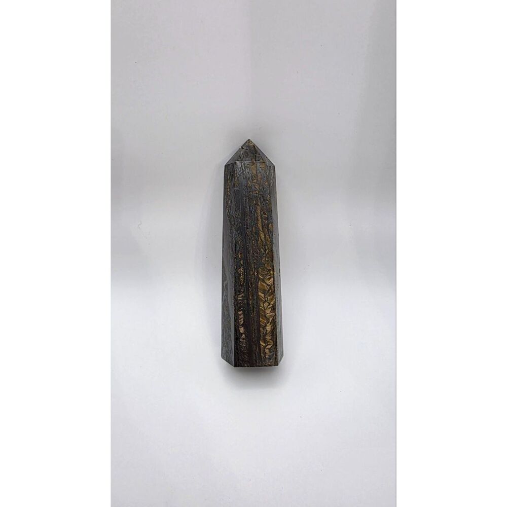 Tiger Iron Crystal Tower Polished Obelisk Gold Hematite Jasper